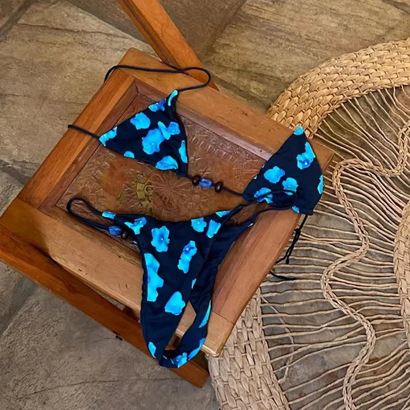 Brazilian Bikini Set Halter Wave