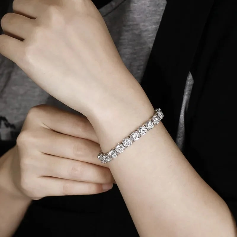 Factory Price D VVS1 Moissanite Tennis Bracelet 925 Sterling Silver