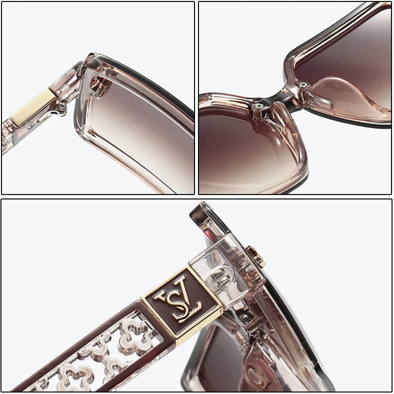 2026 Fashion Brand Luxury Designer Sunglasses Women Square Vintage Elegant Cute Shades Glasses Trendy Travel Party Sunglasses