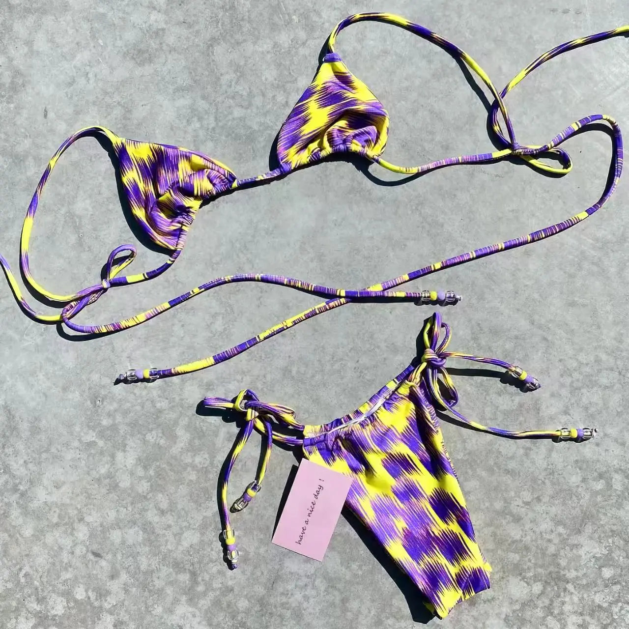 Brazilian Bikini Set Halter Wave